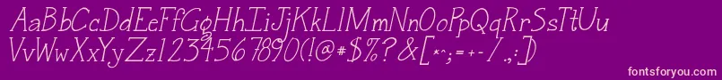 Jandasnickerdoodleserifitalic Font – Pink Fonts on Purple Background