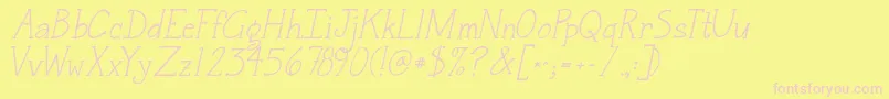 Jandasnickerdoodleserifitalic Font – Pink Fonts on Yellow Background