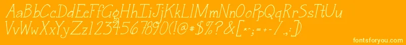 Jandasnickerdoodleserifitalic Font – Yellow Fonts on Orange Background