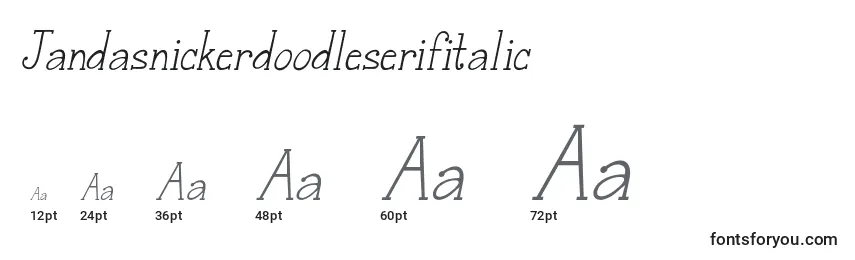 Размеры шрифта Jandasnickerdoodleserifitalic