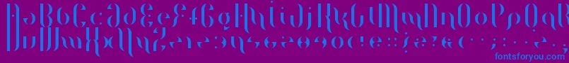 MagentaFlow-Schriftart – Blaue Schriften auf violettem Hintergrund