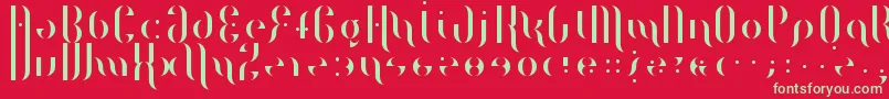 フォントMagentaFlow – 赤い背景に緑の文字