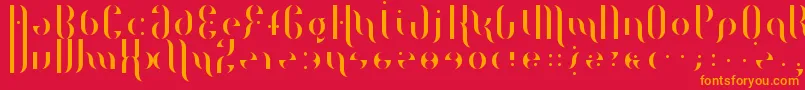 フォントMagentaFlow – 赤い背景にオレンジの文字