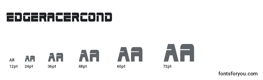 Размеры шрифта Edgeracercond