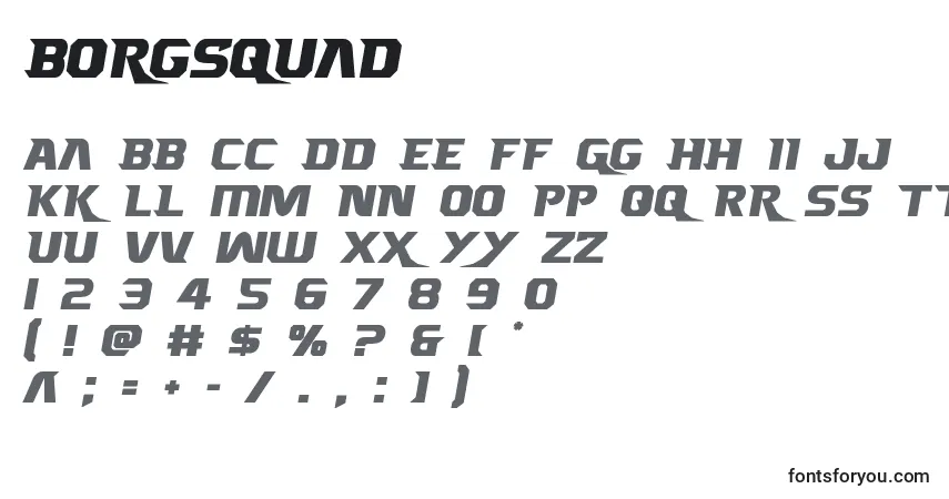 Borgsquad-fontti – aakkoset, numerot, erikoismerkit