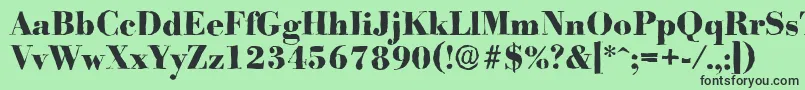 BodoniantiqueXboldRegular Font – Black Fonts on Green Background