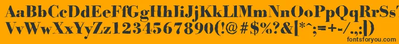BodoniantiqueXboldRegular-fontti – mustat fontit oranssilla taustalla