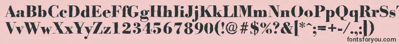 フォントBodoniantiqueXboldRegular – ピンクの背景に黒い文字