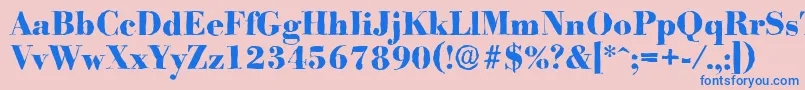 BodoniantiqueXboldRegular-Schriftart – Blaue Schriften auf rosa Hintergrund