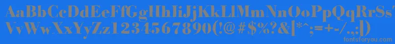 BodoniantiqueXboldRegular-Schriftart – Graue Schriften auf blauem Hintergrund