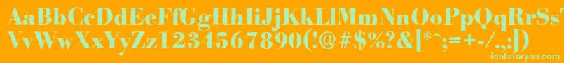 BodoniantiqueXboldRegular-fontti – vihreät fontit oranssilla taustalla