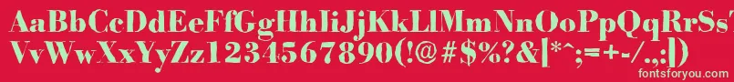 BodoniantiqueXboldRegular Font – Green Fonts on Red Background