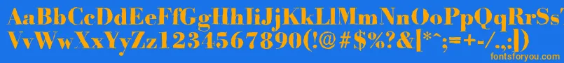 BodoniantiqueXboldRegular-fontti – oranssit fontit sinisellä taustalla