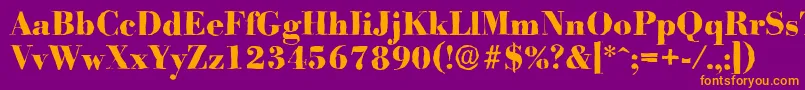 BodoniantiqueXboldRegular Font – Orange Fonts on Purple Background