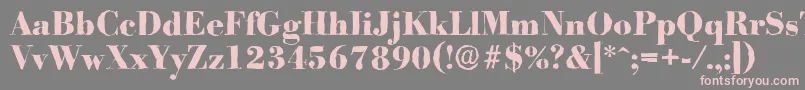 BodoniantiqueXboldRegular-fontti – vaaleanpunaiset fontit harmaalla taustalla