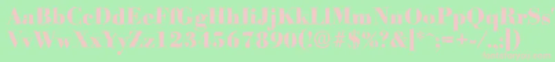 BodoniantiqueXboldRegular-fontti – vaaleanpunaiset fontit vihreällä taustalla