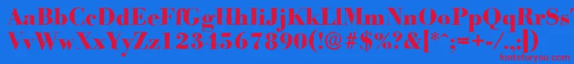 BodoniantiqueXboldRegular Font – Red Fonts on Blue Background