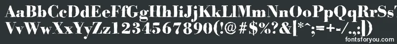 BodoniantiqueXboldRegular-fontti – valkoiset fontit mustalla taustalla