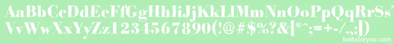 BodoniantiqueXboldRegular Font – White Fonts on Green Background