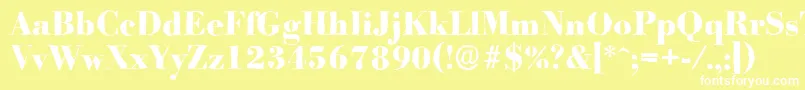フォントBodoniantiqueXboldRegular – 黄色い背景に白い文字