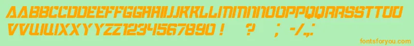 BombardmentItalic Font – Orange Fonts on Green Background