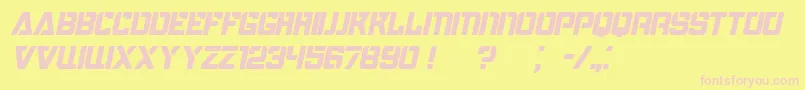 BombardmentItalic Font – Pink Fonts on Yellow Background
