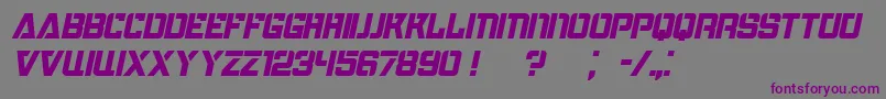 Шрифт BombardmentItalic – фиолетовые шрифты на сером фоне