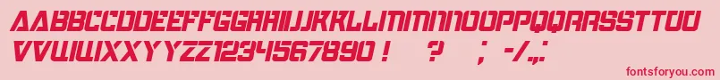 BombardmentItalic Font – Red Fonts on Pink Background