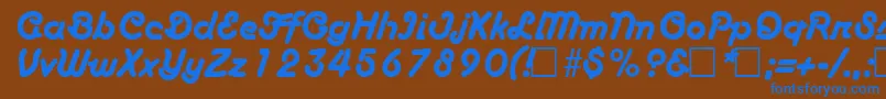 フォントBoascriptRegular – 茶色の背景に青い文字