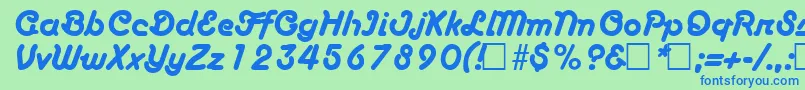 BoascriptRegular Font – Blue Fonts on Green Background