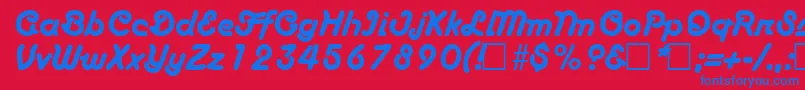 BoascriptRegular Font – Blue Fonts on Red Background