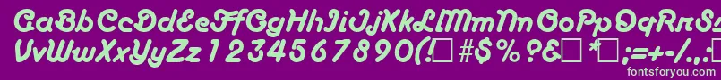 BoascriptRegular Font – Green Fonts on Purple Background