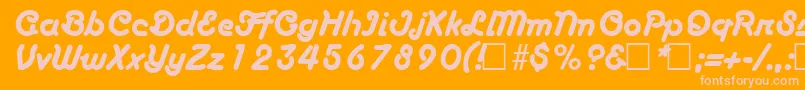 BoascriptRegular Font – Pink Fonts on Orange Background