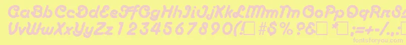BoascriptRegular-Schriftart – Rosa Schriften auf gelbem Hintergrund