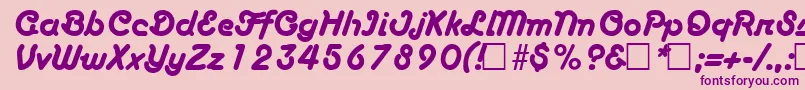 BoascriptRegular Font – Purple Fonts on Pink Background