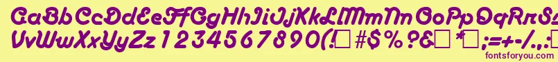 BoascriptRegular Font – Purple Fonts on Yellow Background