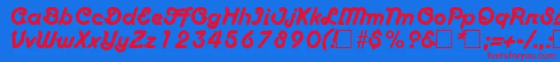 BoascriptRegular Font – Red Fonts on Blue Background