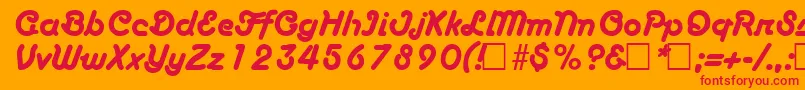 BoascriptRegular-Schriftart – Rote Schriften auf orangefarbenem Hintergrund