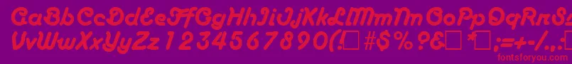 BoascriptRegular-Schriftart – Rote Schriften auf violettem Hintergrund