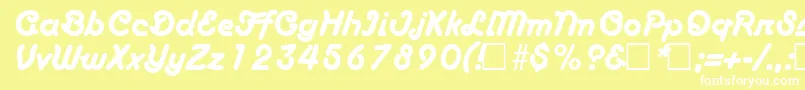 BoascriptRegular Font – White Fonts on Yellow Background