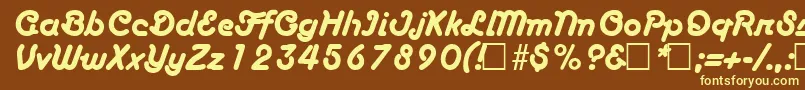 BoascriptRegular Font – Yellow Fonts on Brown Background