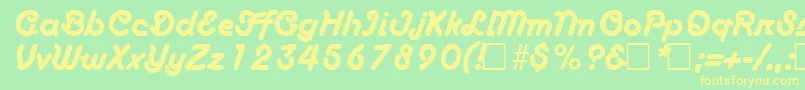 BoascriptRegular Font – Yellow Fonts on Green Background