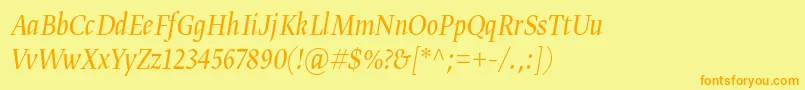 Gretadisnarproligita Font – Orange Fonts on Yellow Background