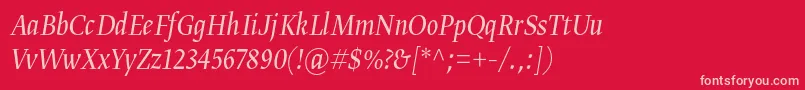 フォントGretadisnarproligita – 赤い背景にピンクのフォント