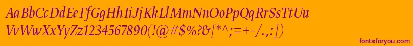 Gretadisnarproligita Font – Purple Fonts on Orange Background