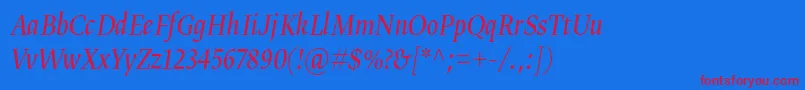 Gretadisnarproligita Font – Red Fonts on Blue Background