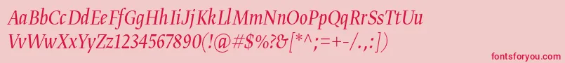 フォントGretadisnarproligita – ピンクの背景に赤い文字