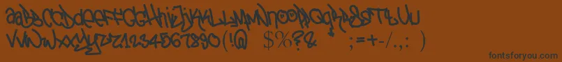 Czcionka TagTheotetic – czarne czcionki na brązowym tle