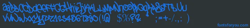 TagTheotetic Font – Blue Fonts on Black Background
