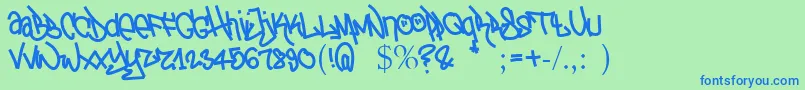 TagTheotetic Font – Blue Fonts on Green Background